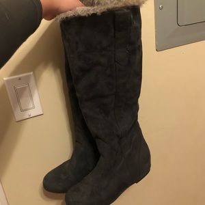Suede long boots